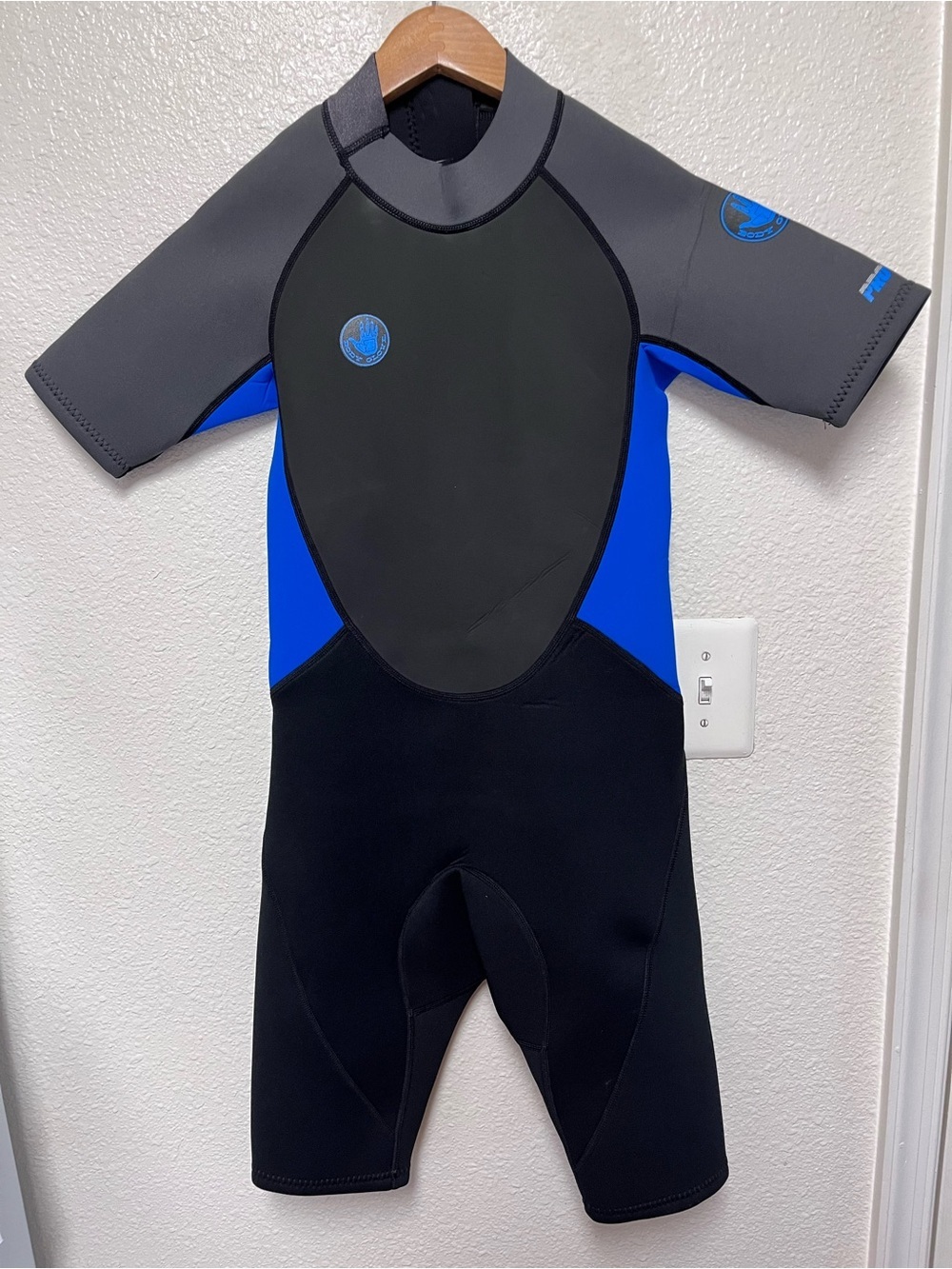Body Glove Kids Shorty Rashguard - Blue, Black, Gray